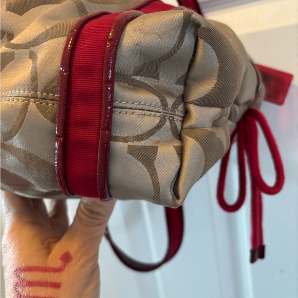 Coach Poppy 2012 Daisy Signature C F20101 Tan & Red Satchel/Crossbody BNOT - Picture 15 of 15